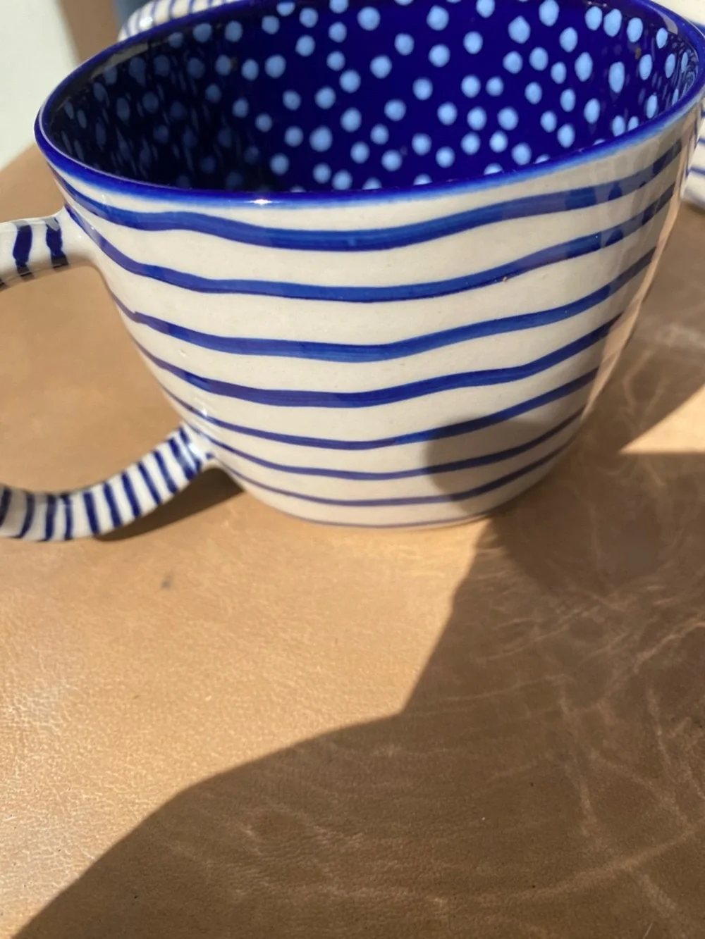 Jones & Co Blue Polka Dot Ceramic Mug - Blue - Picture 2 of 6